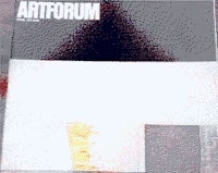 the cover of artforum with a black and white image