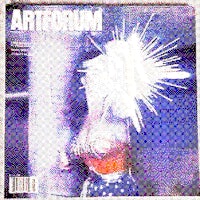 the cover of artforum with a woman in a costume