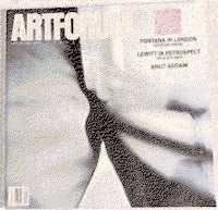 the cover of artforum magazine with an image of a face